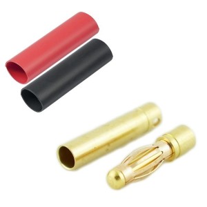 4.0mm Gold Bullet Connector Pairs Heat Shrink